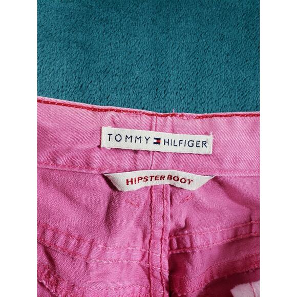 Tommy Hilfiger Jeans Size 6 Womens Pink Pants Stretch Mid Rise Hipster Bootcut - Picture 3 of 13